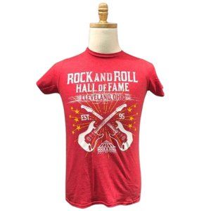 Rock and Roll Hall of Fame Red Retro Electric Guitar Graphic Tee